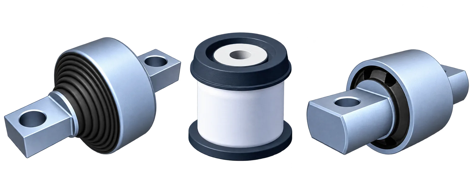 Rubber to metal bushings