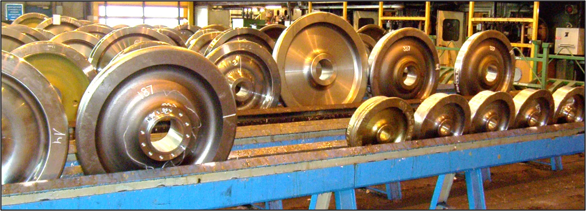 Railway wheels in production